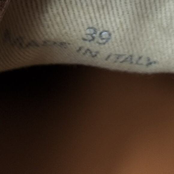 M. Gemi Sneakers Women 8.5M The Gina Navy Blue Linen & Brown Leather Slip-on - Picture 9 of 10